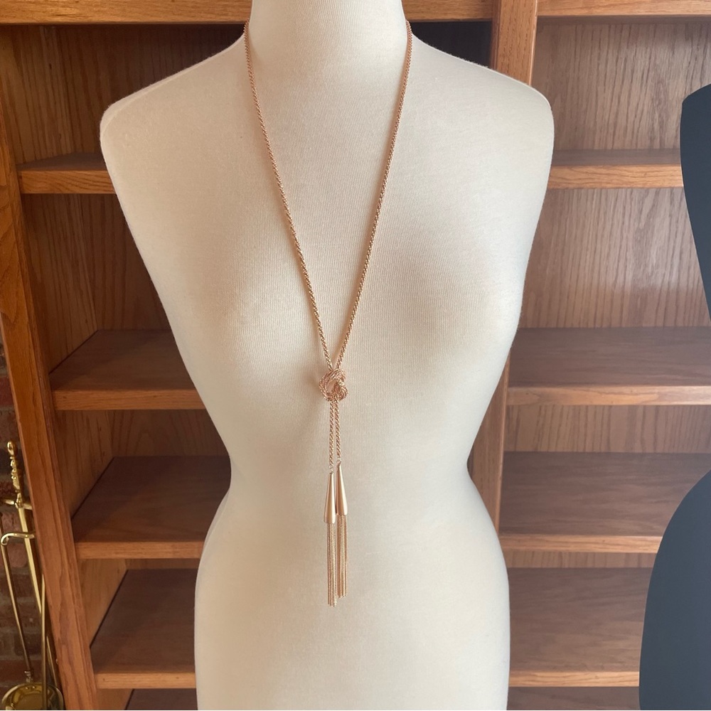 Kendra Scott Phara Lariat Necklace Rose Gold